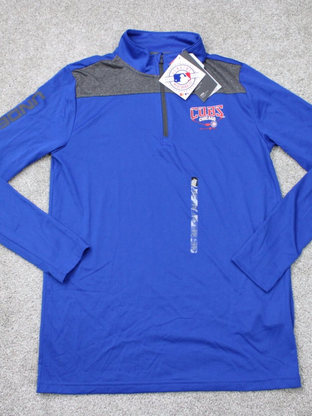 Chicago Cubs Sweatshirt NWT Youth XL Blue Under Armour 1/4 Zip MLB Pullover